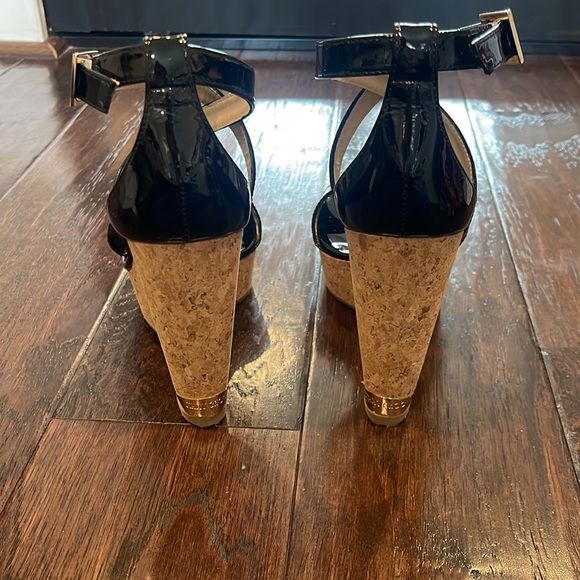 NWT Brand New Jimmy Choo Portia 120 Black Patent Leather Wedges 36 6 Women’s - Picture 7 of 17